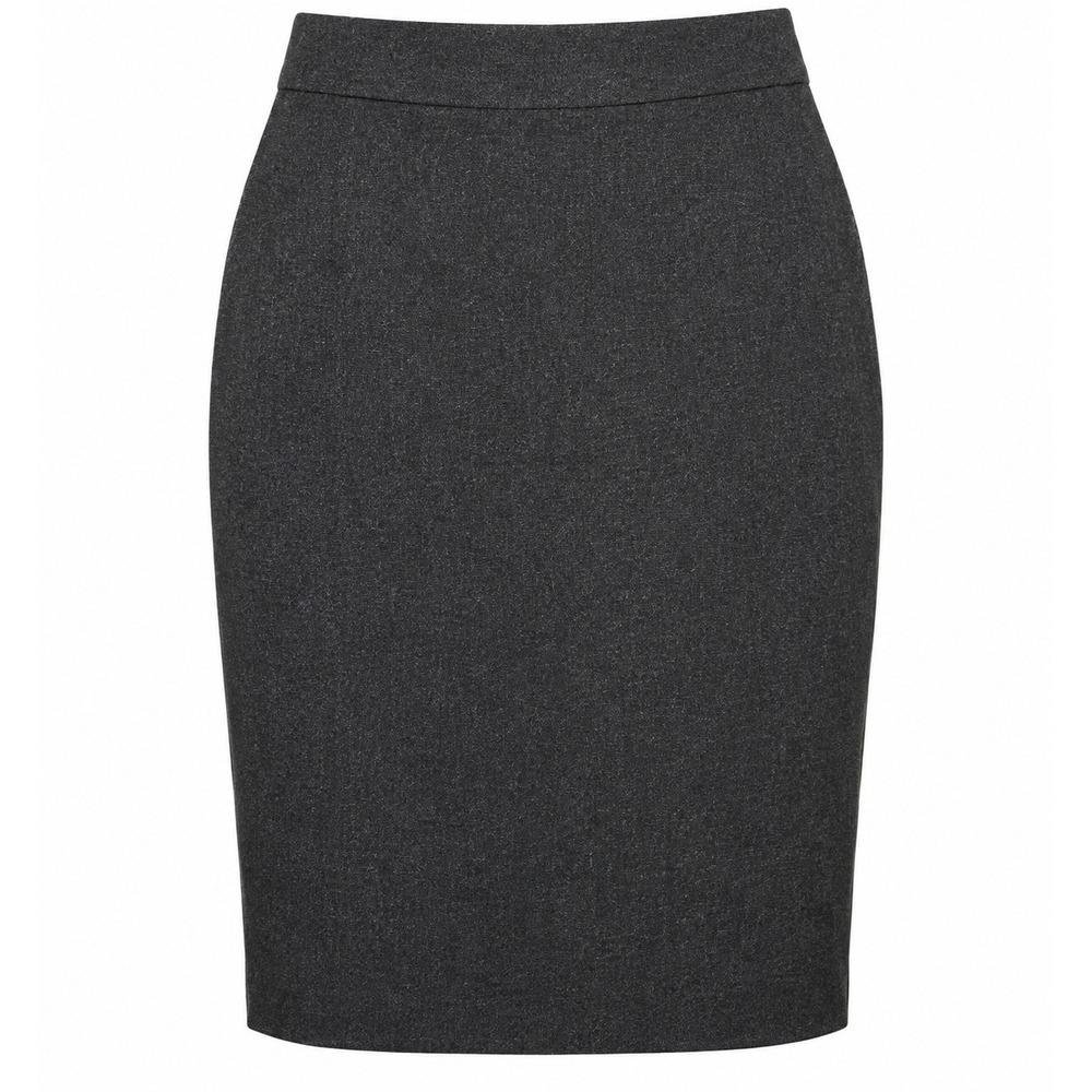 Larry Levine Pencil Skirt Women 8 Gray Herringbone Professional Dark Academia